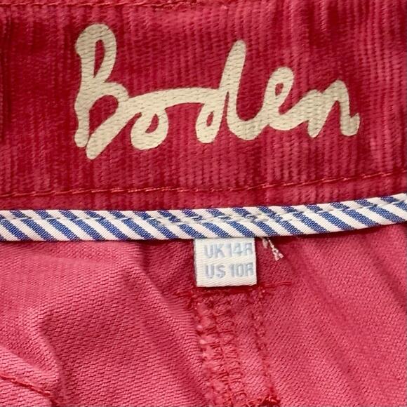 Boden Size 10 Barbie Pink Cotton Corduroy Ankle Pants Preppy Golf - Picture 2 of 5